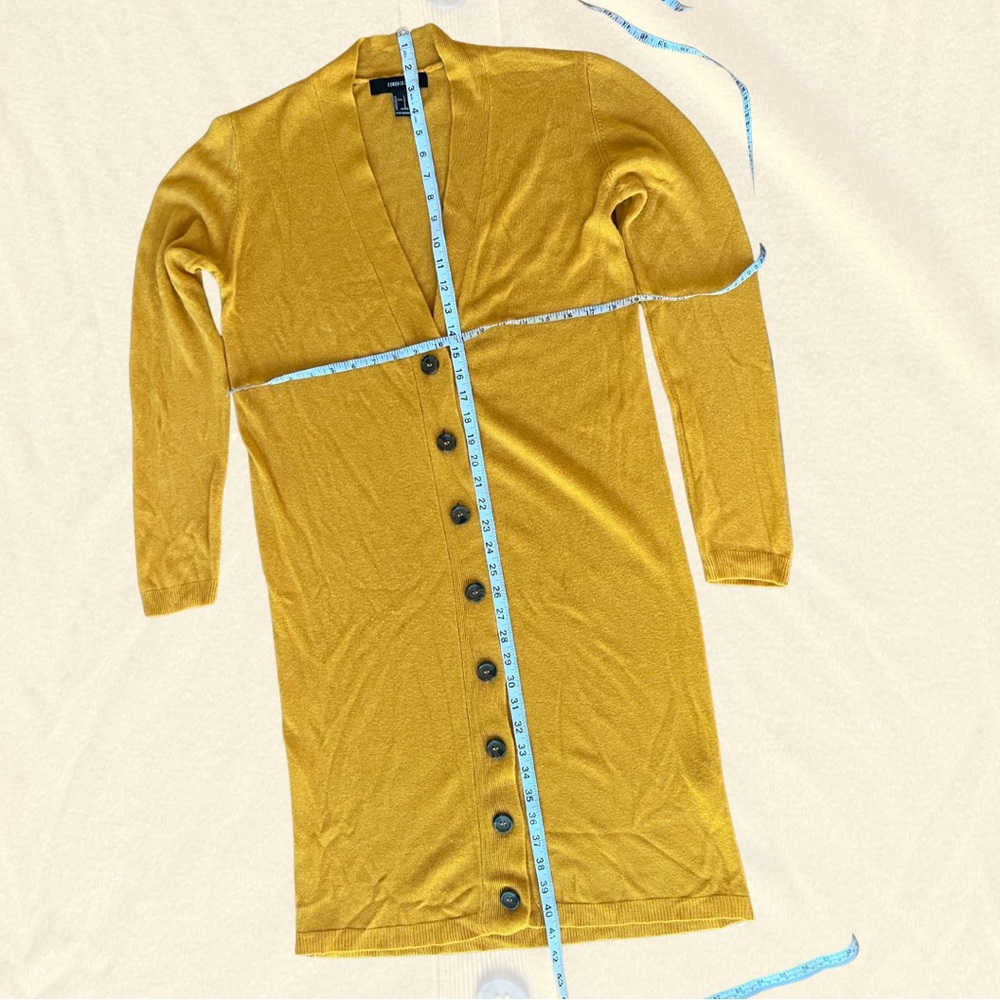 Forever 21 Golden Longline Cardigan - Picture 3 of 3